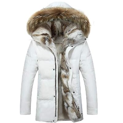 Winter Mens Duck Down Jackets Coats Real Rabbit Fur Panama | Ubuy